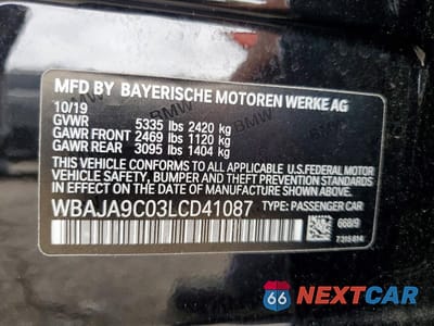 Zdjęcie 12 z 12 samochodu: 2020 BMW 530E VIN:WBAJA9C03LCD41087 - miniatura