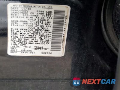 Zdjęcie 13 z 13 samochodu: 2010 INFINITI FX50 BASE VIN:JN8BS1MW1AM830377 - miniatura