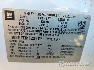Zdjęcie 13 z 13 samochodu: 2015 CHEVROLET EQUINOX LS VIN:2GNFLEEK1F6283458 - miniatura
