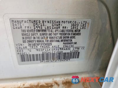 Zdjęcie 12 z 12 samochodu: 2015 NISSAN SENTRA S VIN:3N1AB7AP1FY345929 - miniatura