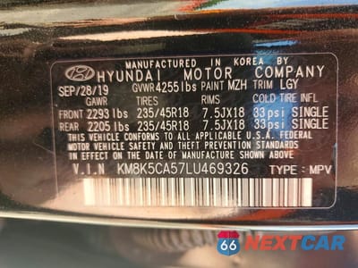 Zdjęcie 13 z 13 samochodu: 2020 HYUNDAI KONA ULTIMATE VIN:KM8K5CA57LU469326 - miniatura