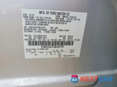 Zdjęcie 13 z 13 samochodu: 2016 LINCOLN MKT VIN:2LMHJ5AT7GBL03193 - miniatura