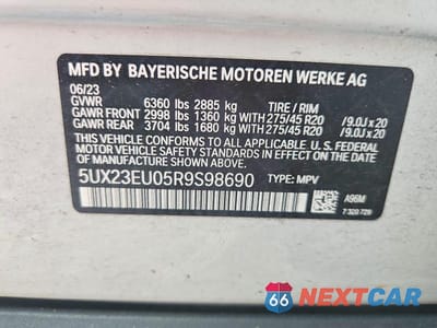 Zdjęcie 13 z 13 samochodu: 2024 BMW X5 XDRIVE40I VIN:5UX23EU05R9S98690 - miniatura