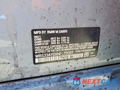 Zdjęcie 12 z 12 samochodu: 2022 BMW M3 COMPETITION VIN:WBS33AY0XNFL75907 - miniatura