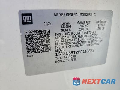 Zdjęcie 12 z 12 samochodu: 2023 CHEVROLET MALIBU LS VIN:1G1ZC5ST2PF116822 - miniatura