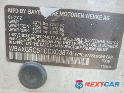 Zdjęcie 12 z 12 samochodu: 2012 BMW 528 I VIN:WBAXG5C51CDX03874 - miniatura