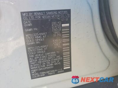 Zdjęcie 14 z 14 samochodu: 2018 NISSAN ROGUE SV VIN:KNMAT2MV3JP616510 - miniatura