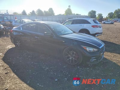 Czwarte zdjęcie samochodu z boku: 2015 INFINITI Q50 PREMIUM VIN:JN1BV7AR9FM421879 - miniatura