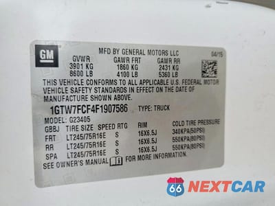 Zdjęcie 13 z 13 samochodu: 2015 GMC SAVANA G2500 VIN:1GTW7FCF4F1907586 - miniatura