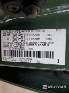 Zdjęcie 13 z 13 samochodu: 2022 TOYOTA TUNDRA SR5 VIN:5TFLA5DA1NX043142 - miniatura
