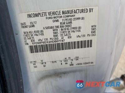 Zdjęcie 12 z 12 samochodu: 2017 FORD F650 VIN:1FDWF6DX2HDB07747 - miniatura