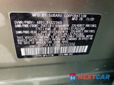 Zdjęcie 13 z 13 samochodu: 2021 SUBARU FORESTER PREMIUM VIN:JF2SKAJC9MH466004 - miniatura