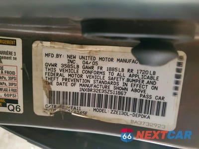 Zdjęcie 13 z 13 samochodu: 2005 TOYOTA COROLLA CE VIN:1NXBR32E35Z511867 - miniatura