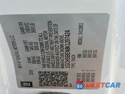 Zdjęcie 12 z 12 samochodu: 2019 CHEVROLET COLORADO VIN:1GCHSBEN8K1207424 - miniatura