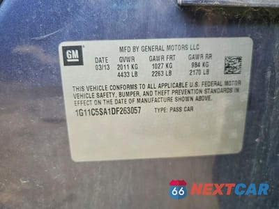 Zdjęcie 12 z 12 samochodu: 2013 CHEVROLET MALIBU 1LT VIN:1G11C5SA1DF263057 - miniatura