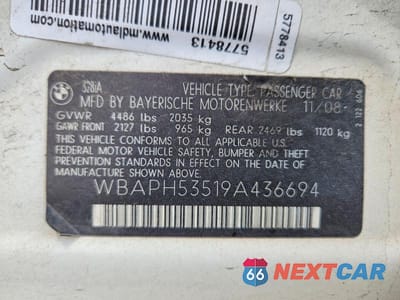Zdjęcie 12 z 12 samochodu: 2009 BMW 328 I SULEV VIN:WBAPH53519A436694 - miniatura