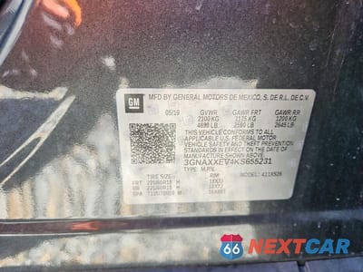 Zdjęcie 13 z 13 samochodu: 2019 CHEVROLET EQUINOX PREMIER VIN:3GNAXXEV4KS655231 - miniatura