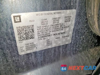 Zdjęcie 14 z 14 samochodu: 2019 CHEVROLET SUBURBAN K1500 LT VIN:1GNSKHKC7KR363829 - miniatura