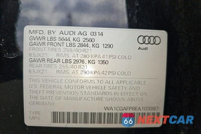 Zdjęcie 10 z 14 samochodu: 2014 AUDI SQ5 PREMIUM PLUS VIN:WA1CGAFP8EA103987 - miniatura
