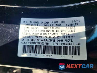 Zdjęcie 12 z 12 samochodu: 2017 HONDA ACCORD SPORT SPECIAL EDITION VIN:1HGCR2F11HA020666 - miniatura