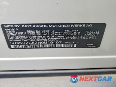 Zdjęcie 13 z 13 samochodu: 2017 BMW X5 SDRIVE35I VIN:5UXKR2C53H0U19407 - miniatura