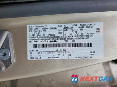 Zdjęcie 13 z 13 samochodu: 2018 FORD ESCAPE SE VIN:1FMCU9GD2JUA40424 - miniatura