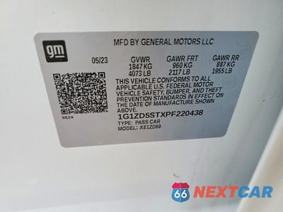 Zdjęcie 12 z 12 samochodu: 2023 CHEVROLET MALIBU LT VIN:1G1ZD5STXPF220438 - miniatura