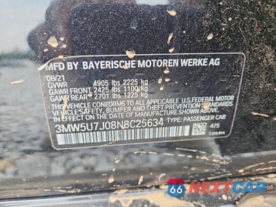 Zdjęcie 13 z 13 samochodu: 2022 BMW M340I VIN:3MW5U7J08N8C25634 - miniatura