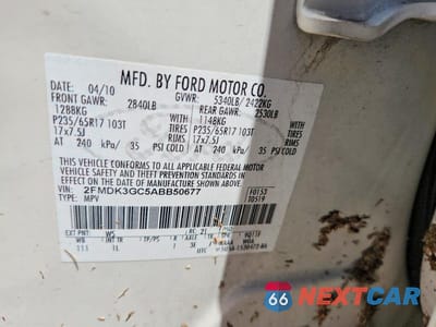 Zdjęcie 13 z 13 samochodu: 2010 FORD EDGE SE VIN:2FMDK3GC5ABB50677 - miniatura
