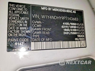 Zdjęcie 12 z 12 samochodu: 2023 MERCEDES-BENZ SPRINTER 2500 VIN:W1Y4NDHY9PT143683 - miniatura