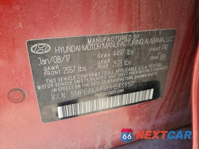 Zdjęcie 12 z 12 samochodu: 2017 HYUNDAI SONATA SPORT VIN:5NPE34AF5HH543950 - miniatura