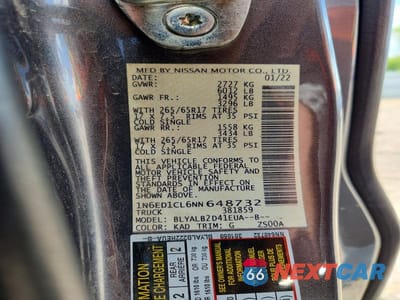 Zdjęcie 13 z 13 samochodu: 2022 NISSAN FRONTIER SV VIN:1N6ED1CL6NN648732 - miniatura