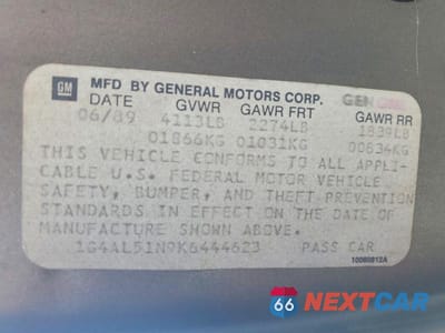 Zdjęcie 12 z 12 samochodu: 1989 BUICK CENTURY LIMITED VIN:1G4AL51N9K6444623 - miniatura