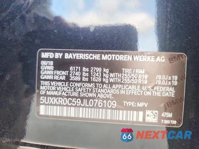 Zdjęcie 12 z 12 samochodu: 2018 BMW X5 XDRIVE35I VIN:5UXKR0C59JL076109 - miniatura