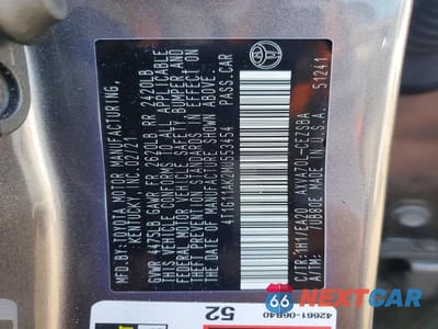 Zdjęcie 12 z 12 samochodu: 2021 TOYOTA CAMRY SE VIN:4T1G11AK2MU553454 - miniatura
