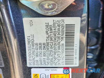 Zdjęcie 12 z 12 samochodu: 2025 HONDA ACCORD SE VIN:1HGCY1F46SA005384 - miniatura