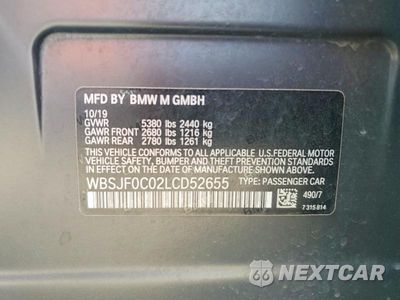 Zdjęcie 13 z 13 samochodu: 2020 BMW M5 M5 COMPETITION VIN:WBSJF0C02LCD52655 - miniatura