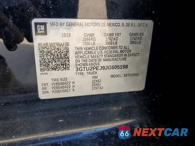 Zdjęcie 12 z 12 samochodu: 2018 GMC SIERRA K1500 DENALI VIN:3GTU2PEJ9JG605198 - miniatura