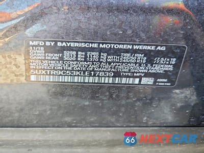 Zdjęcie 13 z 13 samochodu: 2019 BMW X3 XDRIVE30I VIN:5UXTR9C53KLE17839 - miniatura
