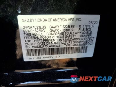 Zdjęcie 12 z 12 samochodu: 2020 ACURA ILX PREMIUM VIN:19UDE2F75LA008632 - miniatura