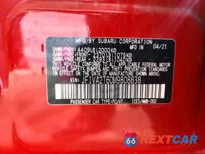 Zdjęcie 12 z 12 samochodu: 2021 SUBARU WRX STI LIMITED VIN:JF1VA2T60M9808838 - miniatura
