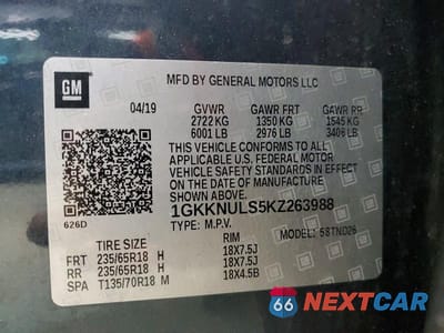 Zdjęcie 13 z 13 samochodu: 2019 GMC ACADIA SLT-1 VIN:1GKKNULS5KZ263988 - miniatura