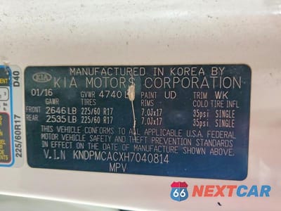 Zdjęcie 13 z 13 samochodu: 2017 KIA SPORTAGE LX VIN:KNDPMCACXH7040814 - miniatura