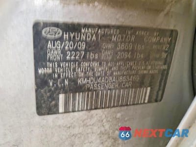 Zdjęcie 13 z 13 samochodu: 2010 HYUNDAI ELANTRA GLS VIN:KMHDU4AD8AU863469 - miniatura
