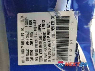 Zdjęcie 12 z 12 samochodu: 2014 HONDA ACCORD EXL VIN:1HGCT1B81EA015249 - miniatura