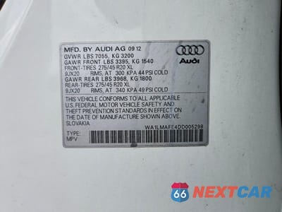 Zdjęcie 12 z 12 samochodu: 2013 AUDI Q7 PREMIUM PLUS VIN:WA1LMAFE4DD005298 - miniatura