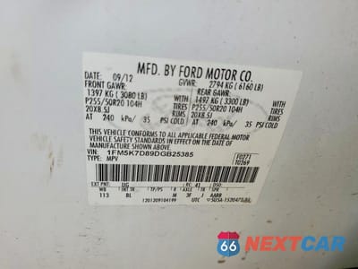Zdjęcie 13 z 13 samochodu: 2013 FORD EXPLORER XLT VIN:1FM5K7D89DGB25385 - miniatura