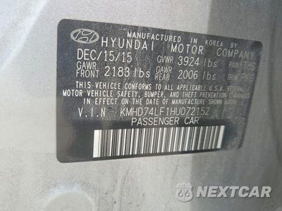 Zdjęcie 12 z 12 samochodu: 2017 HYUNDAI ELANTRA SE VIN:KMHD74LF1HU072152 - miniatura