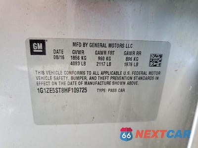 Zdjęcie 12 z 12 samochodu: 2017 CHEVROLET MALIBU LT VIN:1G1ZE5ST8HF109725 - miniatura