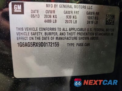 Zdjęcie 12 z 12 samochodu: 2013 CADILLAC ATS VIN:1G6AG5RX9D0172159 - miniatura